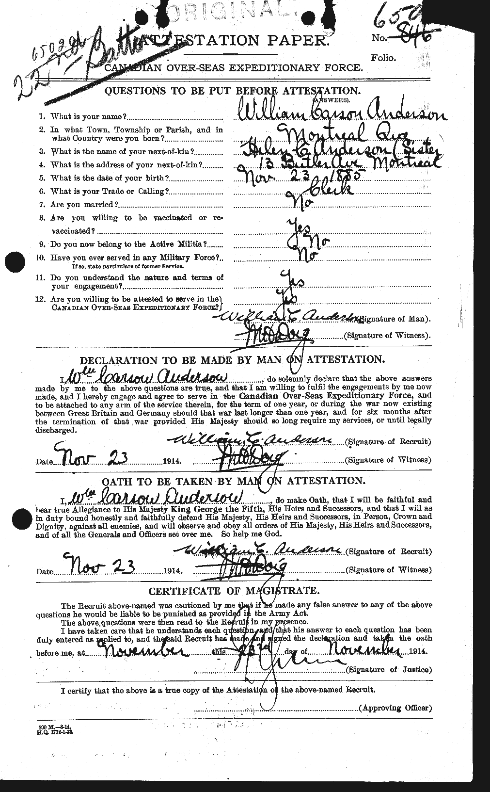 Personnel Records of the First World War - CEF 210781a