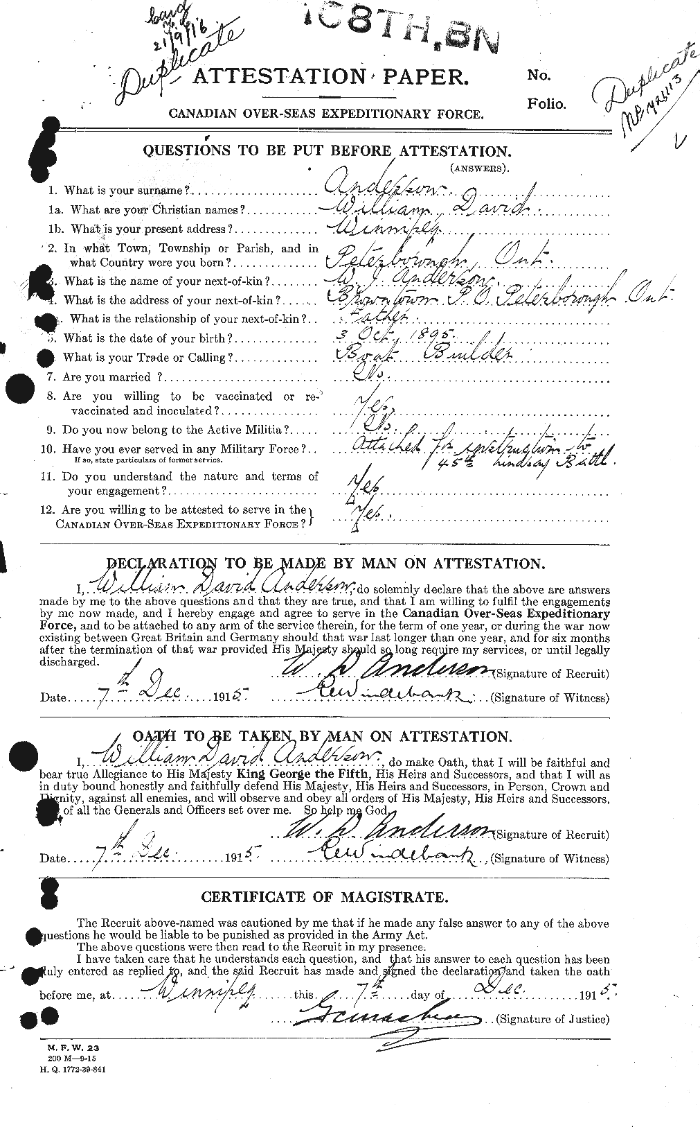 Personnel Records of the First World War - CEF 210788a