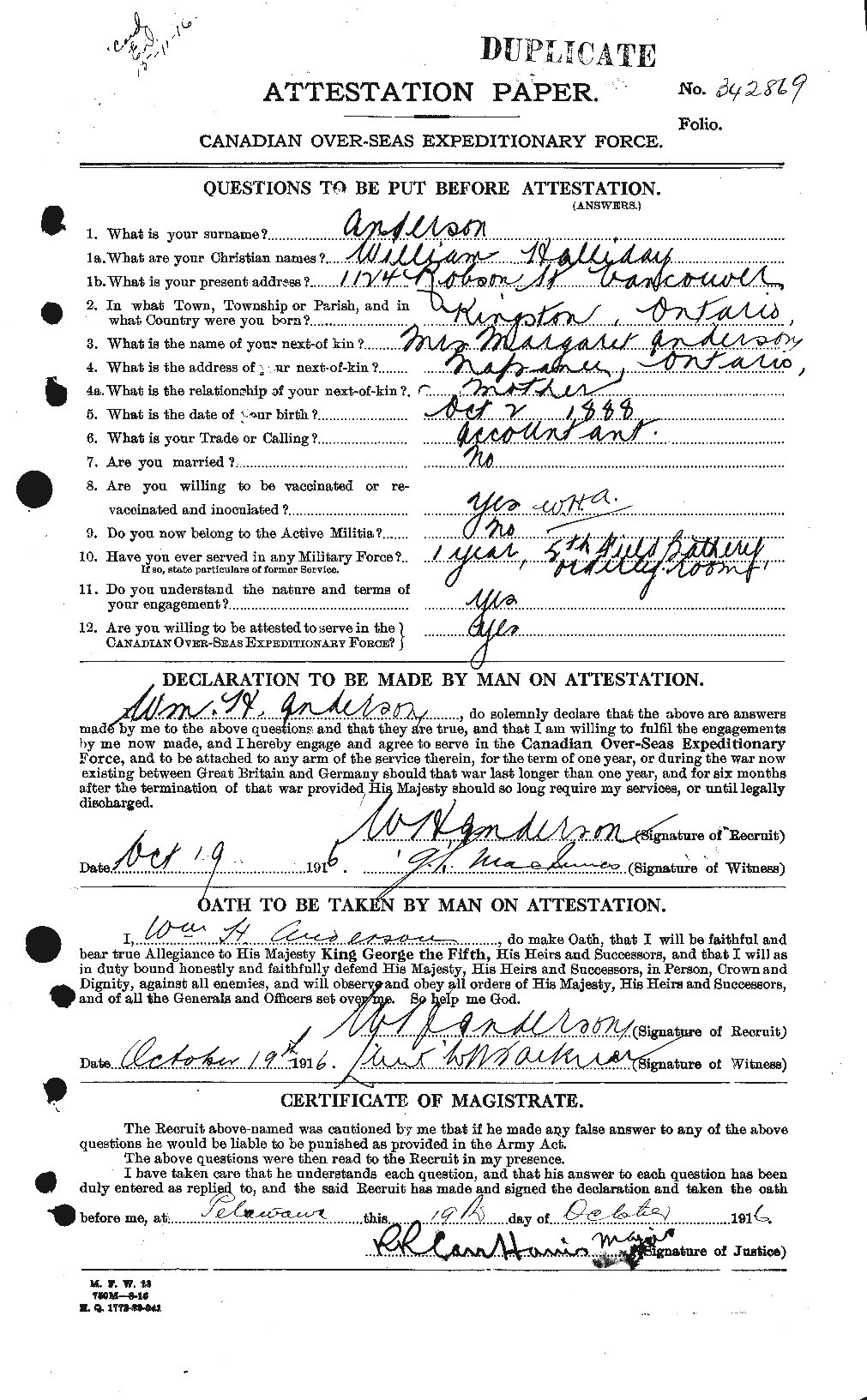 Personnel Records of the First World War - CEF 210798a