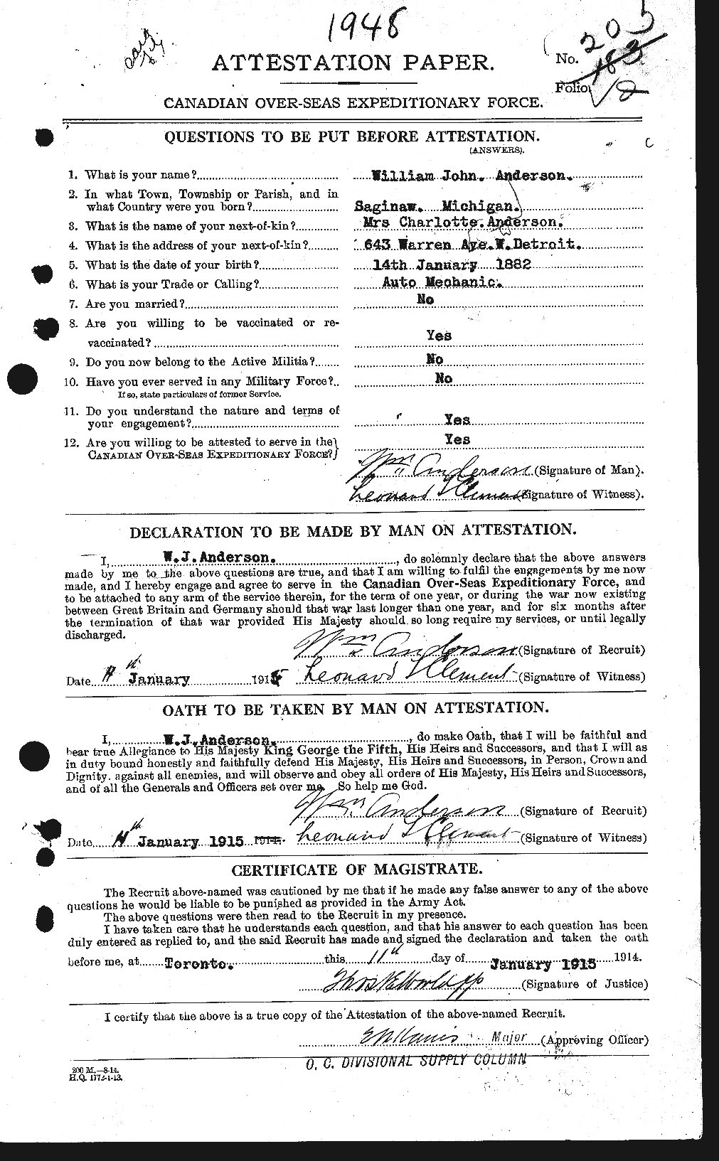Personnel Records of the First World War - CEF 210818a