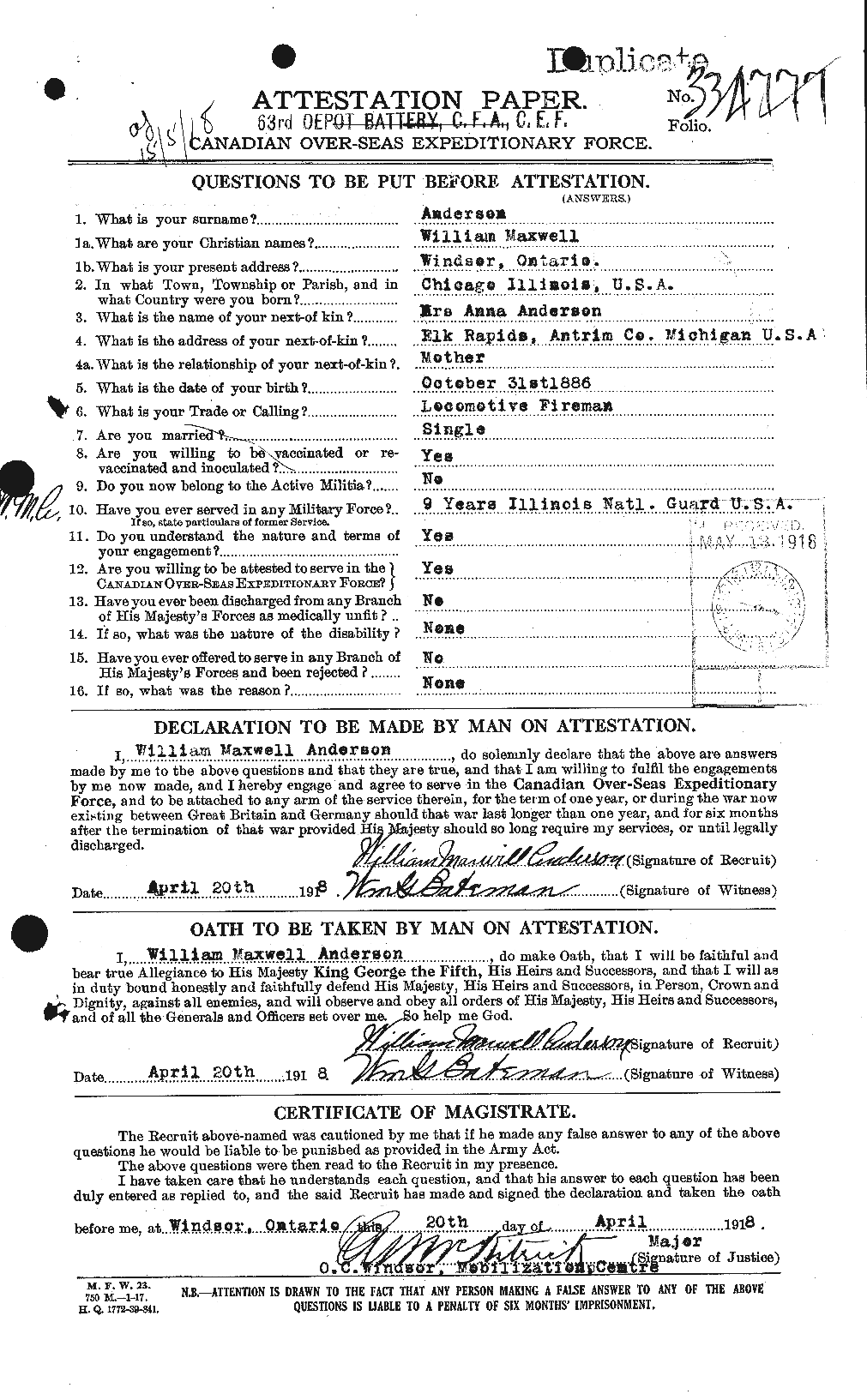 Personnel Records of the First World War - CEF 210832a