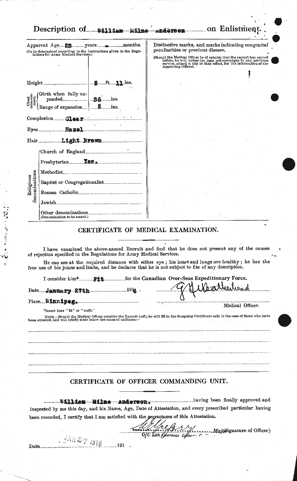 Dossiers du Personnel de la Première Guerre mondiale - CEC 210835b