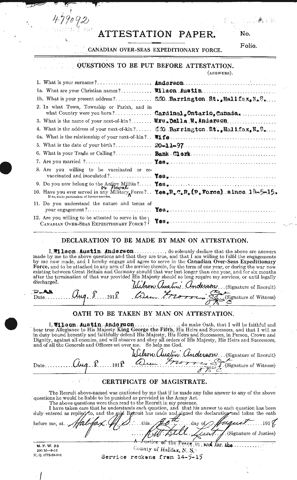 Personnel Records of the First World War - CEF 210855a