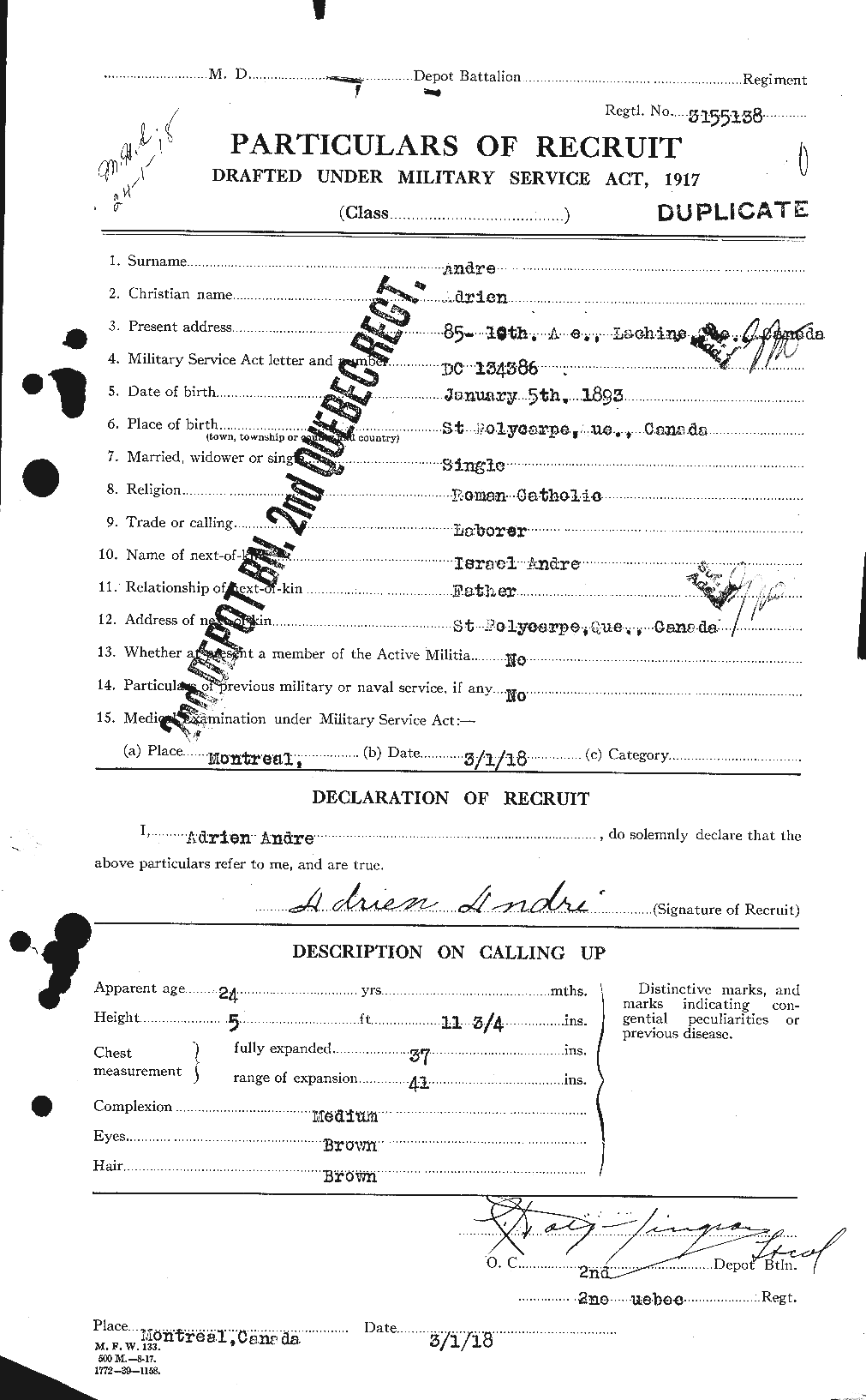 Personnel Records of the First World War - CEF 210893a