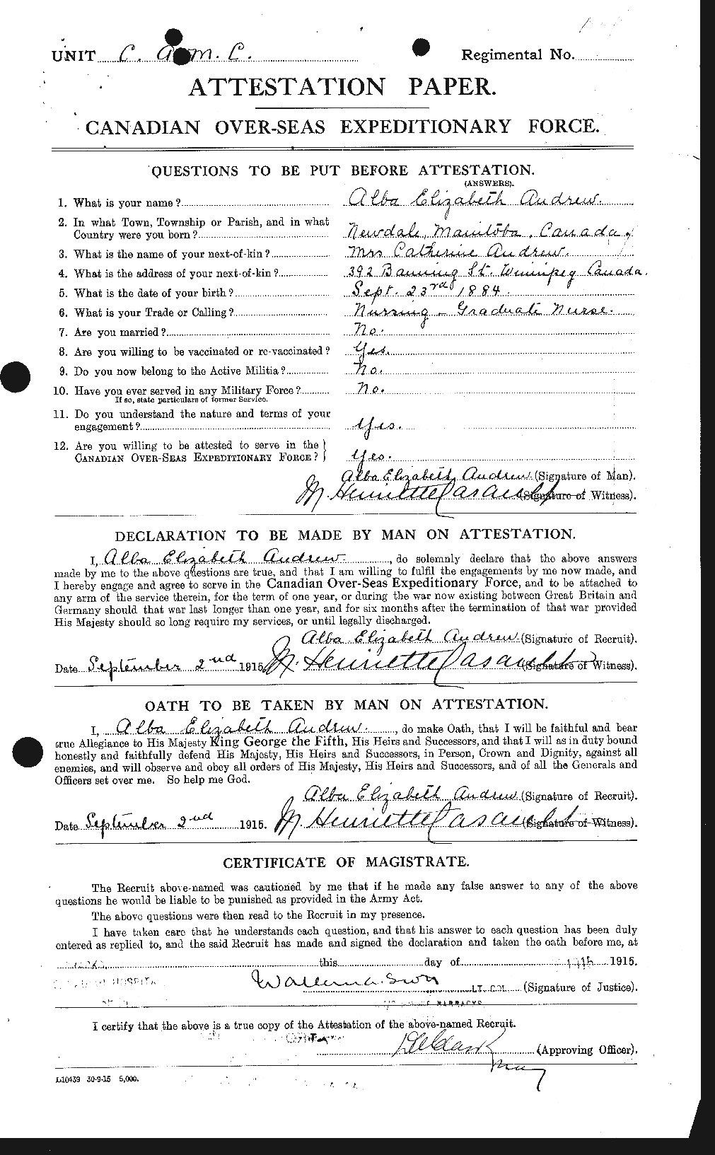 Personnel Records of the First World War - CEF 210940a