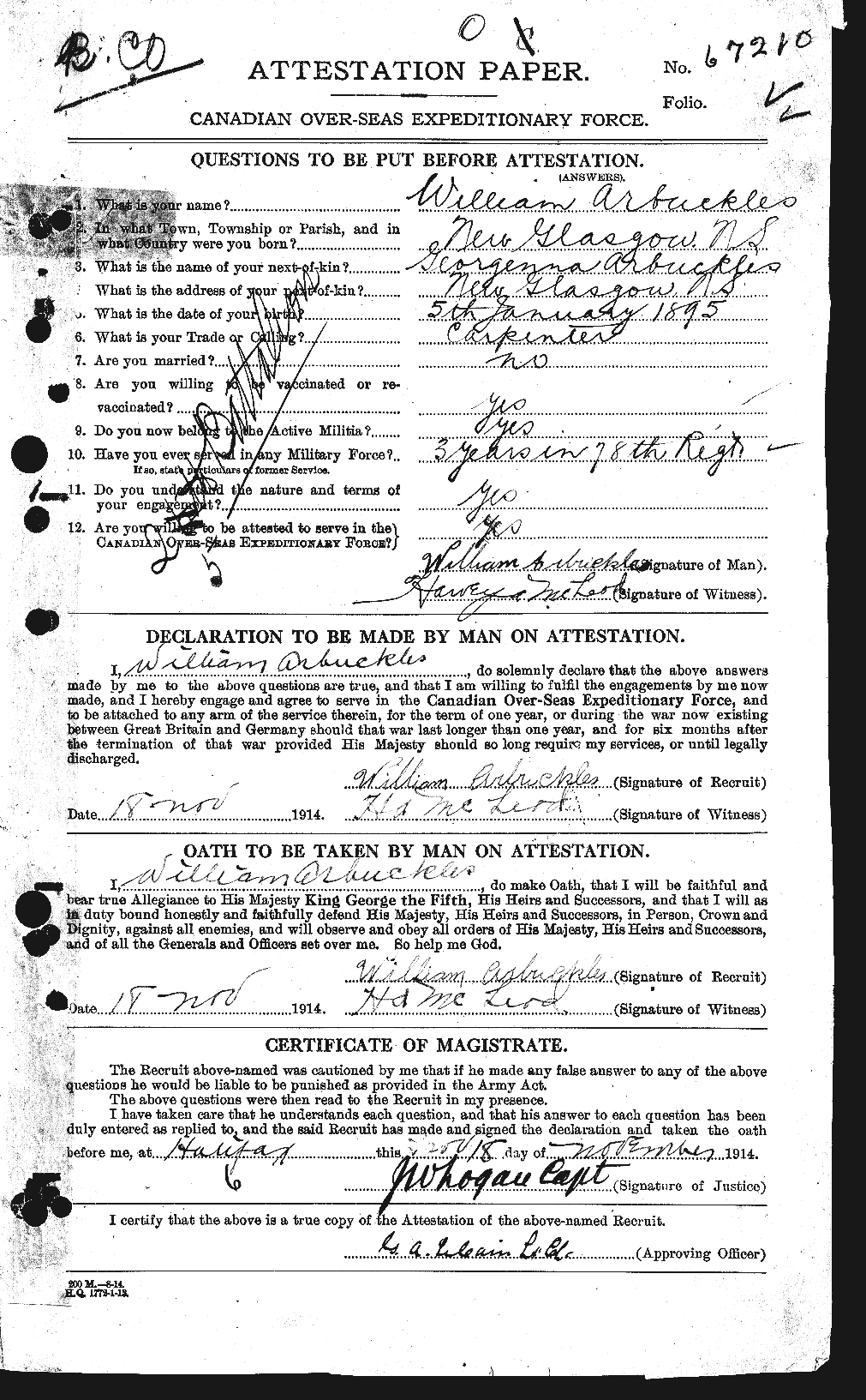 Personnel Records of the First World War - CEF 211044a