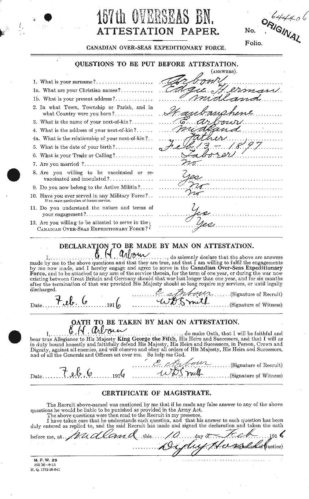Personnel Records of the First World War - CEF 211080a