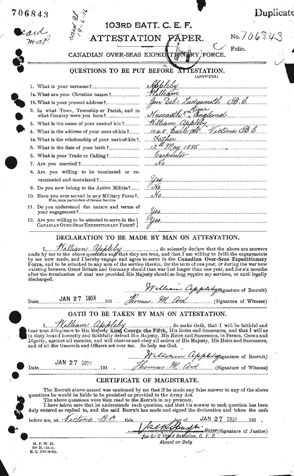 Personnel Records of the First World War - CEF 211315a