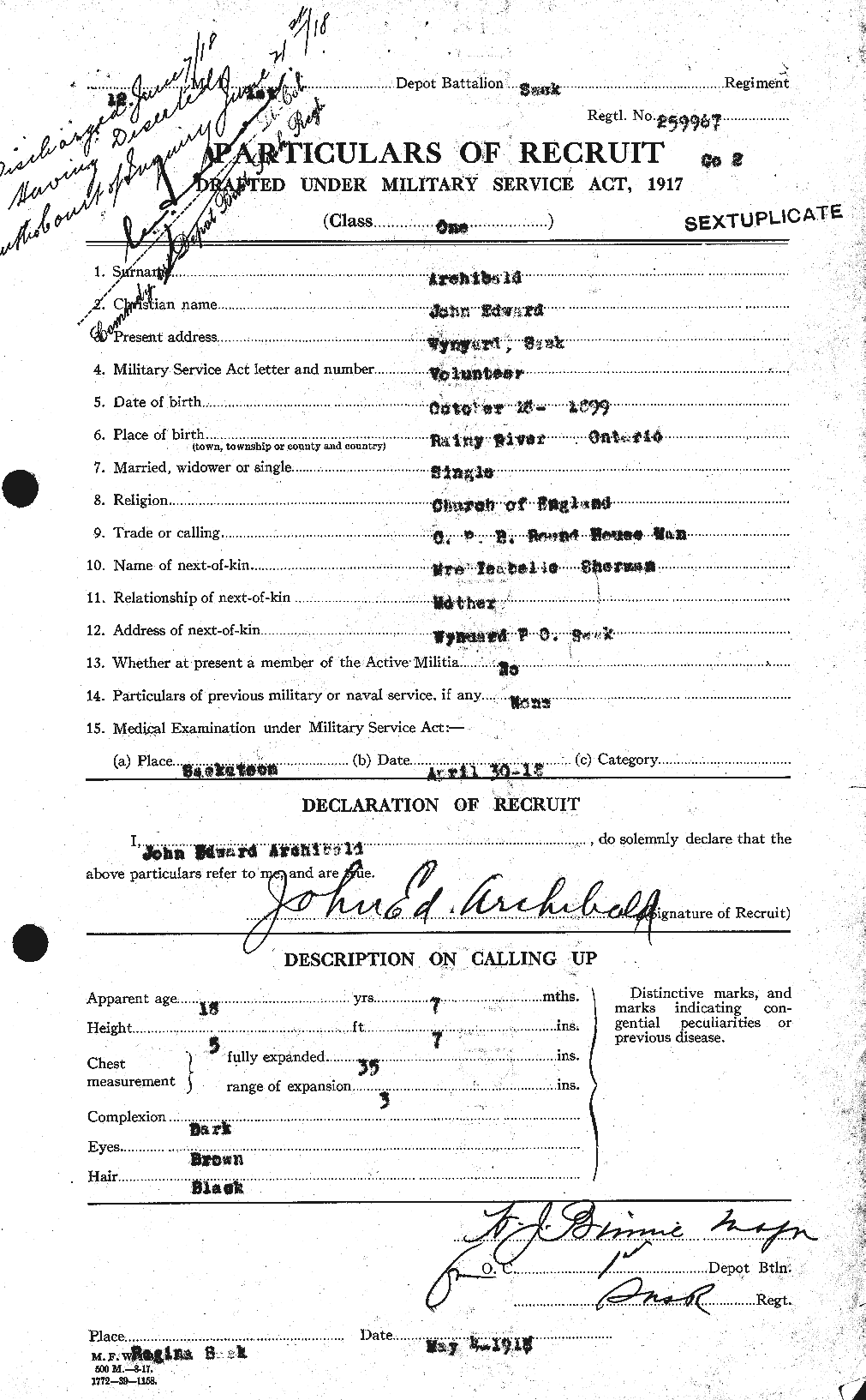 Personnel Records of the First World War - CEF 211572a