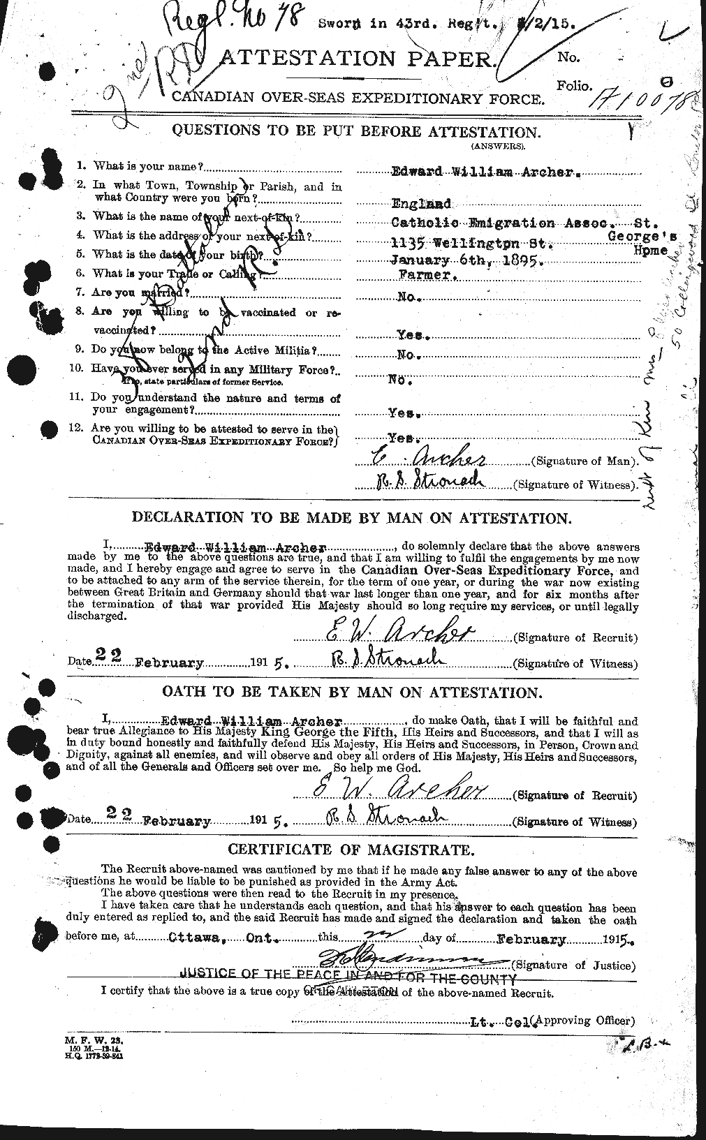 Personnel Records of the First World War - CEF 211764a