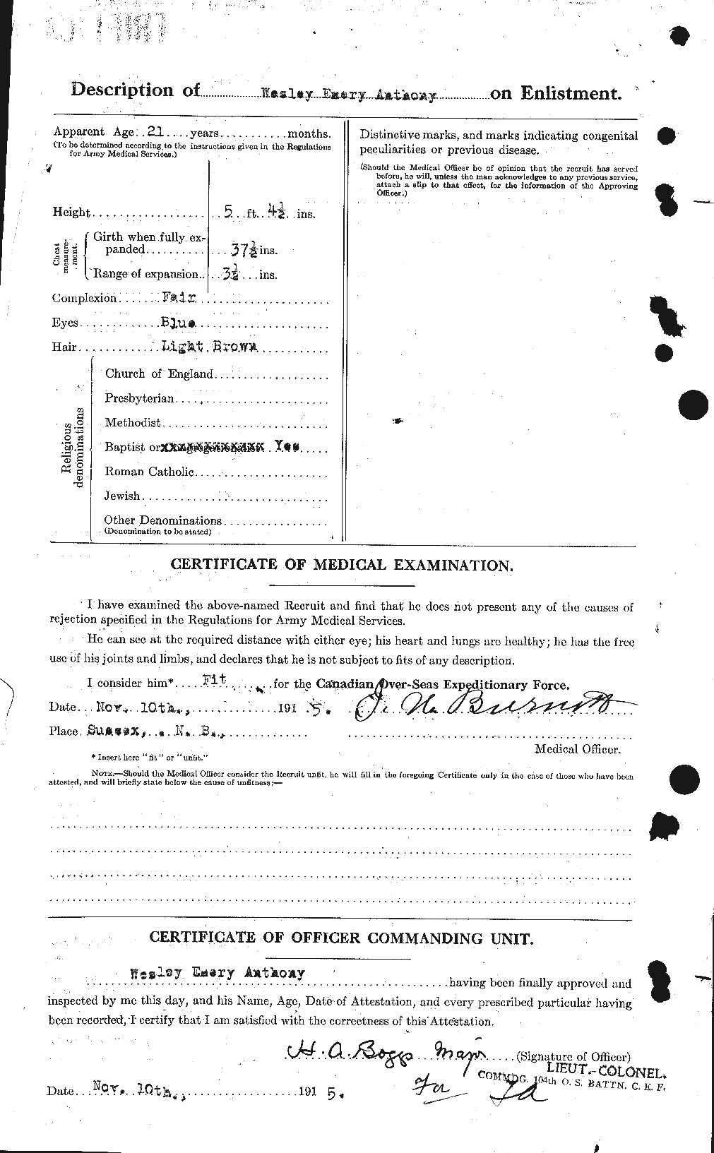 Personnel Records of the First World War - CEF 212161b