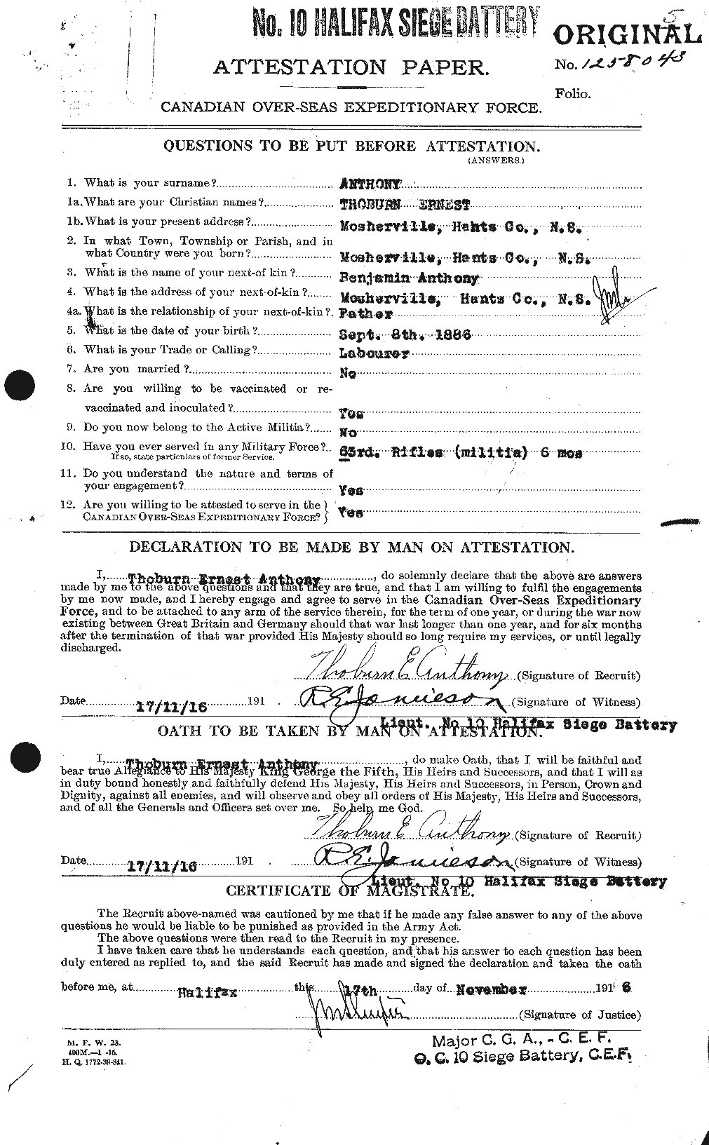 Personnel Records of the First World War - CEF 212165a