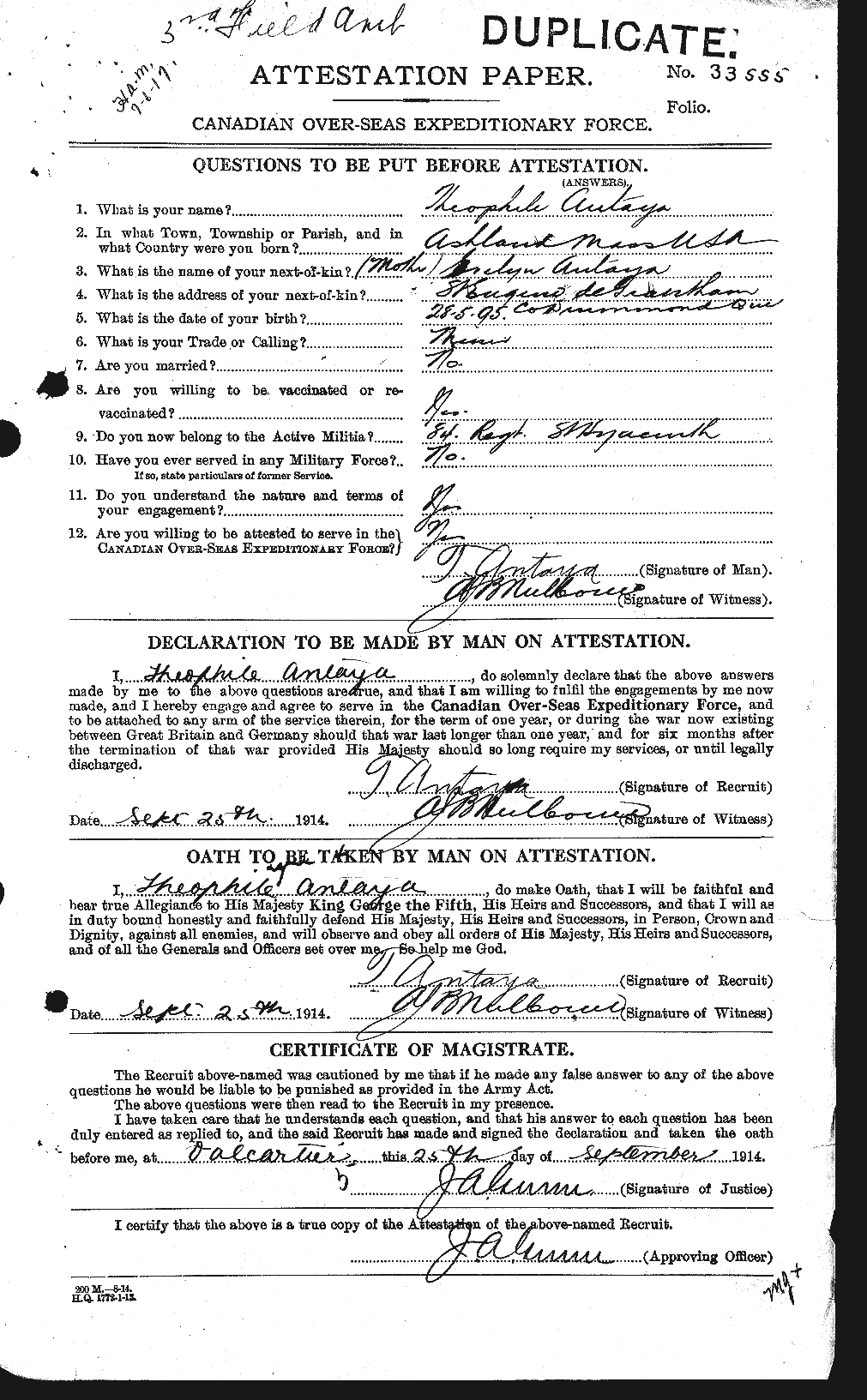 Personnel Records of the First World War - CEF 212257a