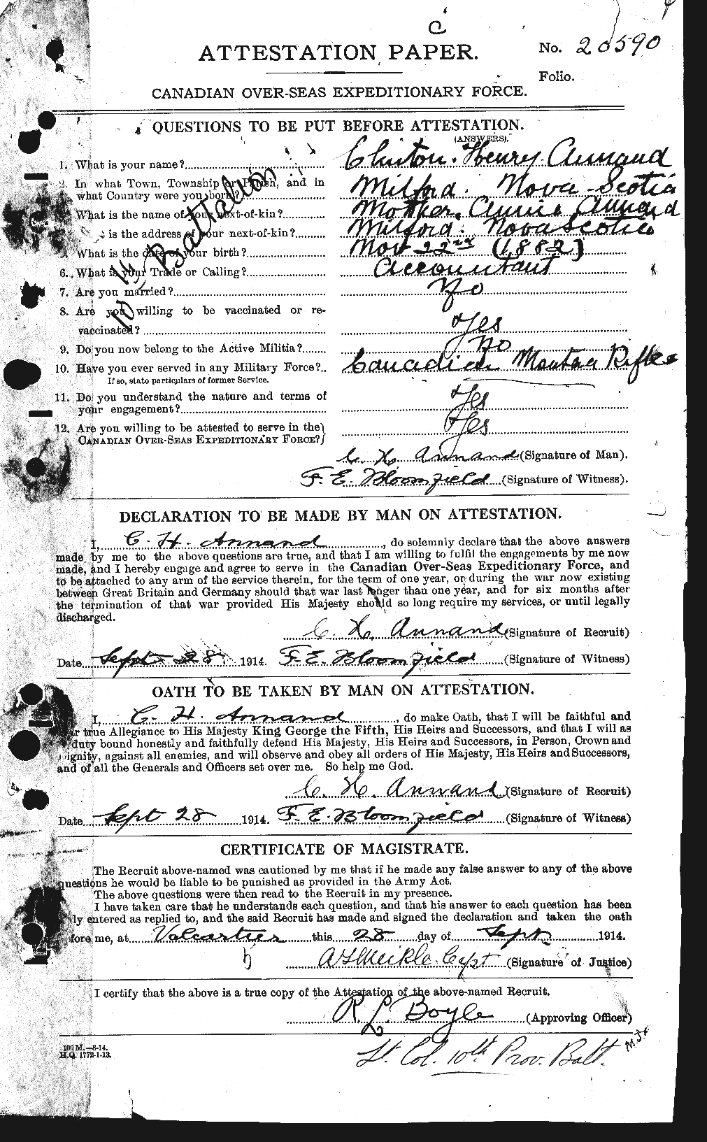 Personnel Records of the First World War - CEF 212495a
