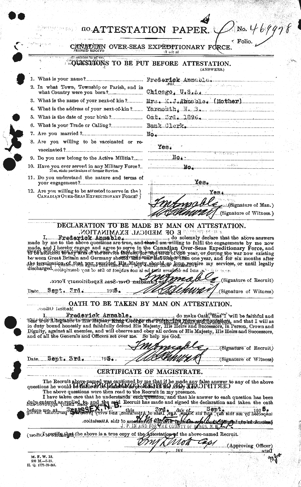 Personnel Records of the First World War - CEF 212510a