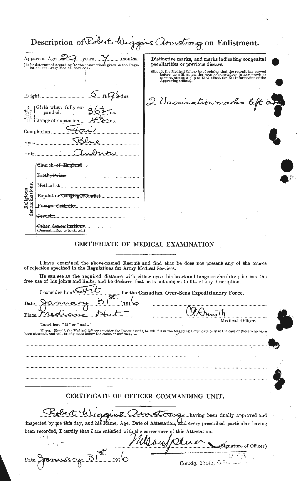 Dossiers du Personnel de la Première Guerre mondiale - CEC 212647b