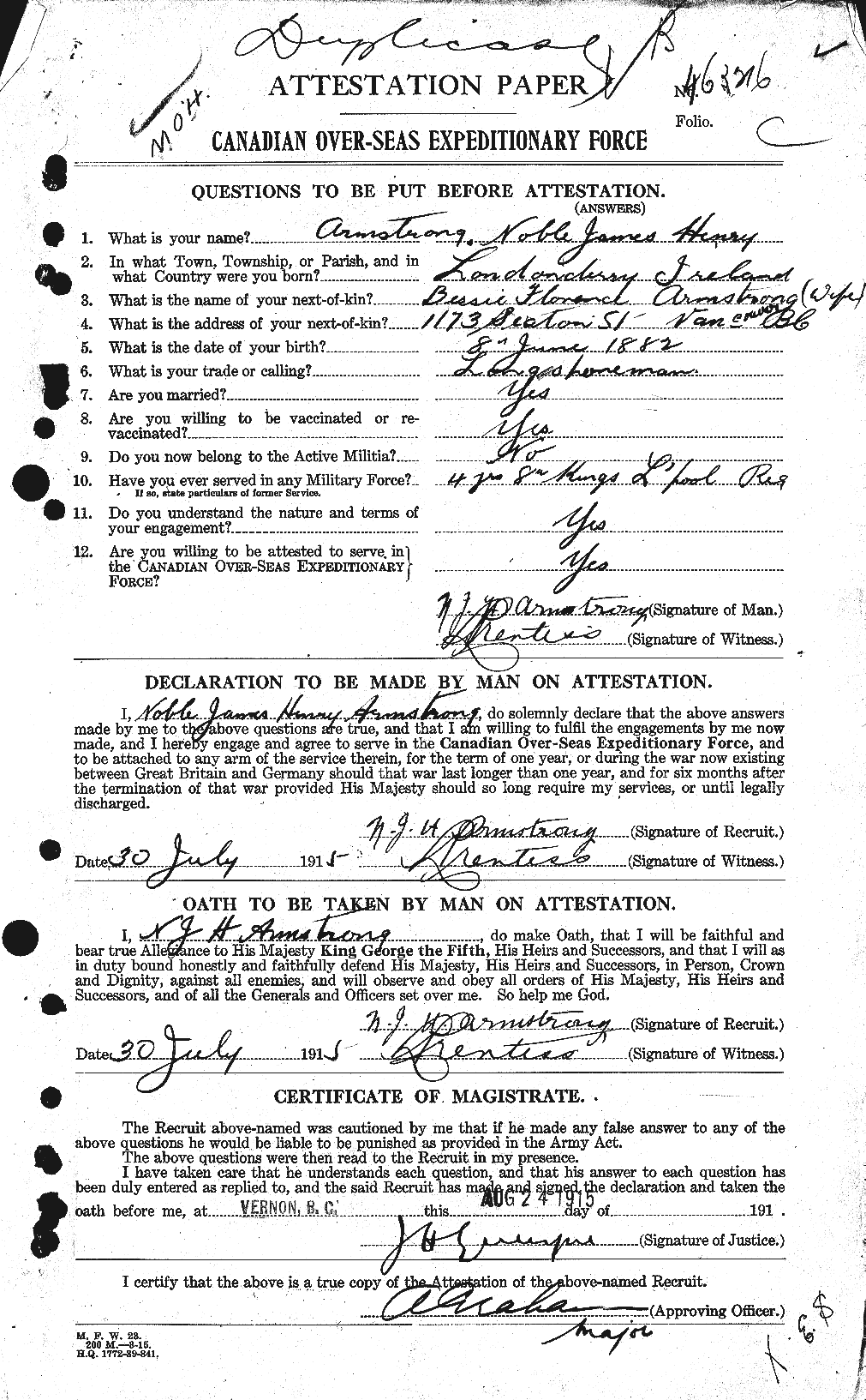 Personnel Records of the First World War - CEF 212737a