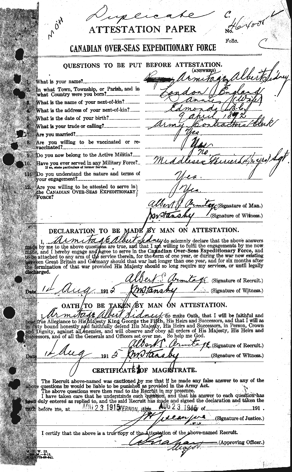 Personnel Records of the First World War - CEF 213449a