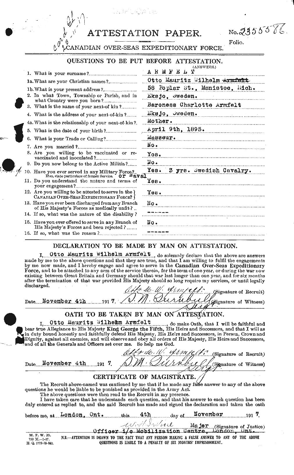Personnel Records of the First World War - CEF 213476a