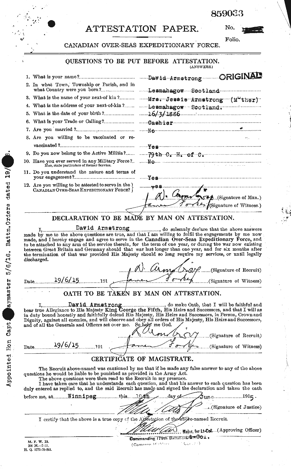 Personnel Records of the First World War - CEF 213861a