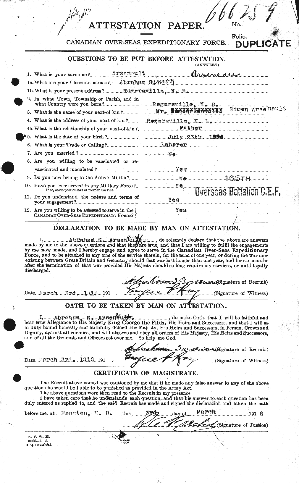 Personnel Records of the First World War - CEF 214258a