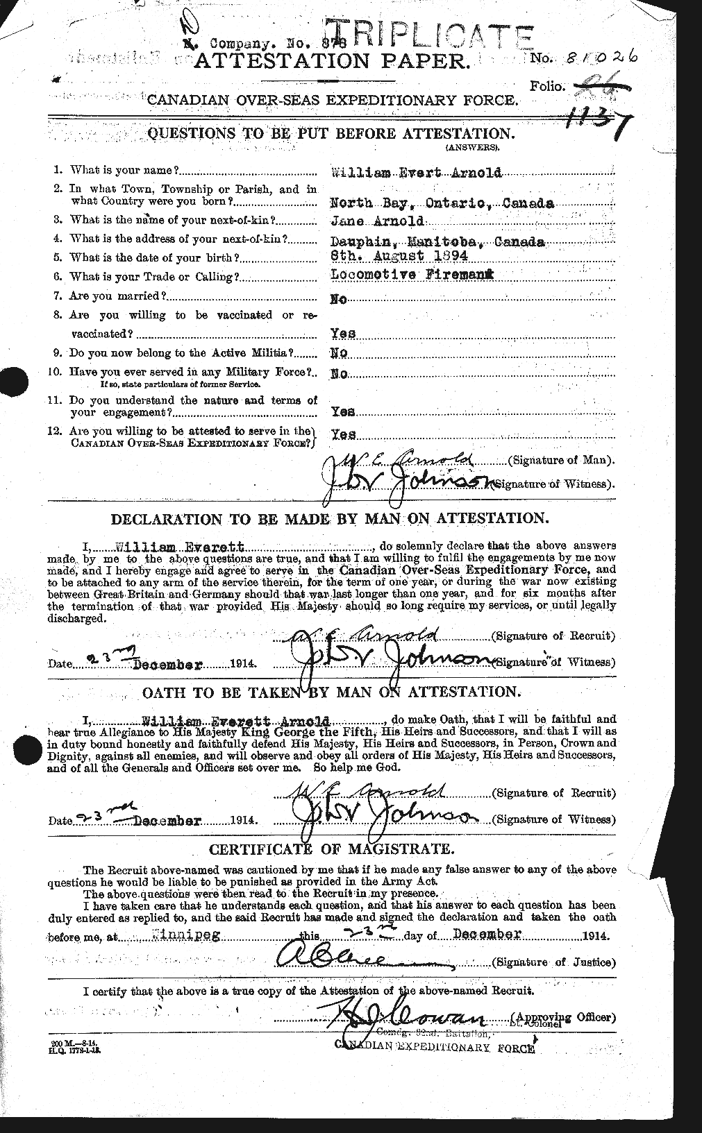 Personnel Records of the First World War - CEF 214446a