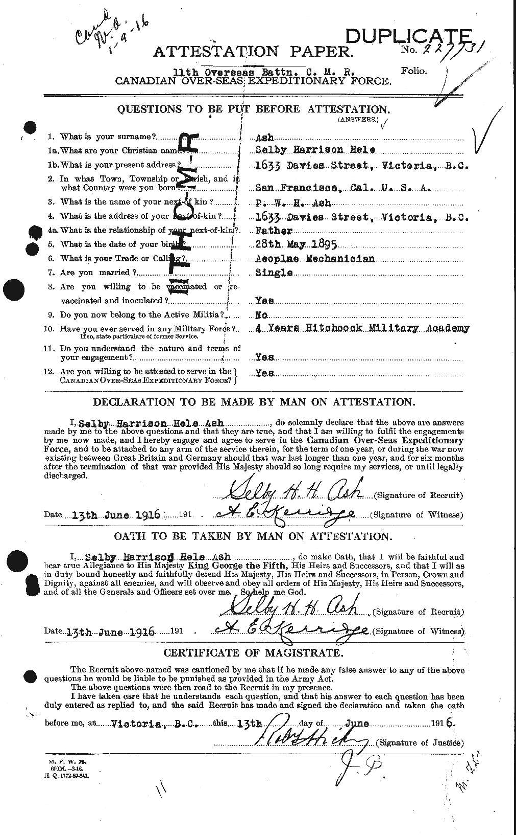 Personnel Records of the First World War - CEF 214590a