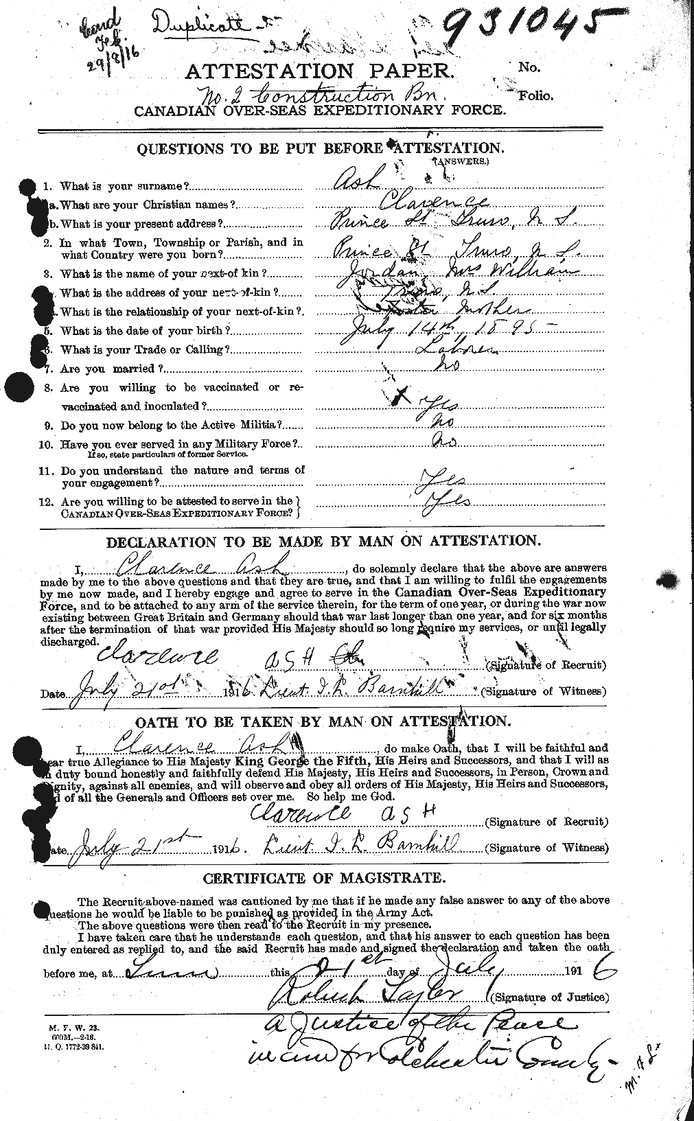 Personnel Records of the First World War - CEF 214644a
