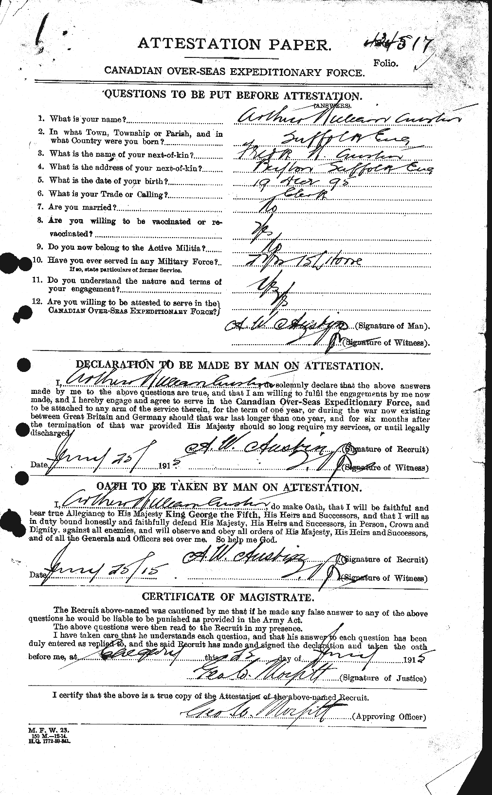 Personnel Records of the First World War - CEF 215453a