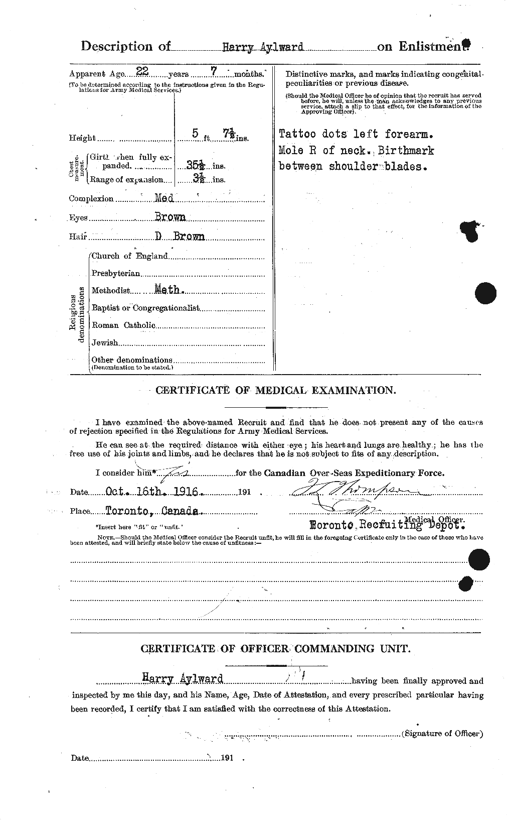 Dossiers du Personnel de la Première Guerre mondiale - CEC 215744b