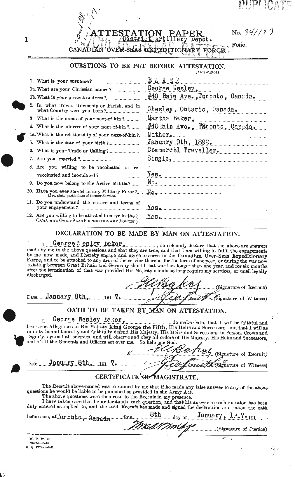 Personnel Records of the First World War - CEF 216224a
