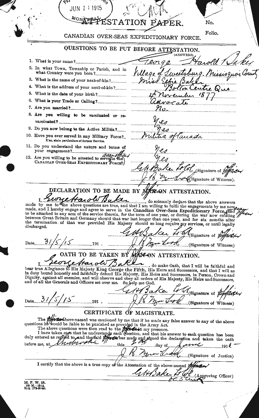 Personnel Records of the First World War - CEF 216235a