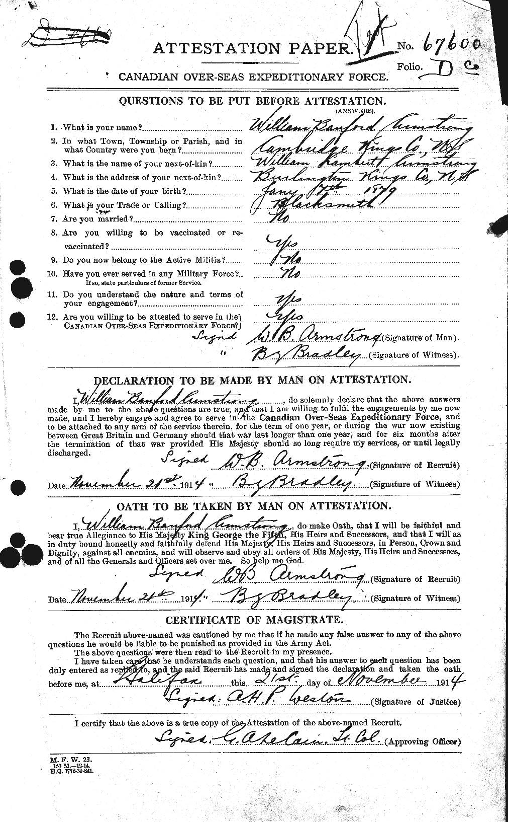Personnel Records of the First World War - CEF 216704a