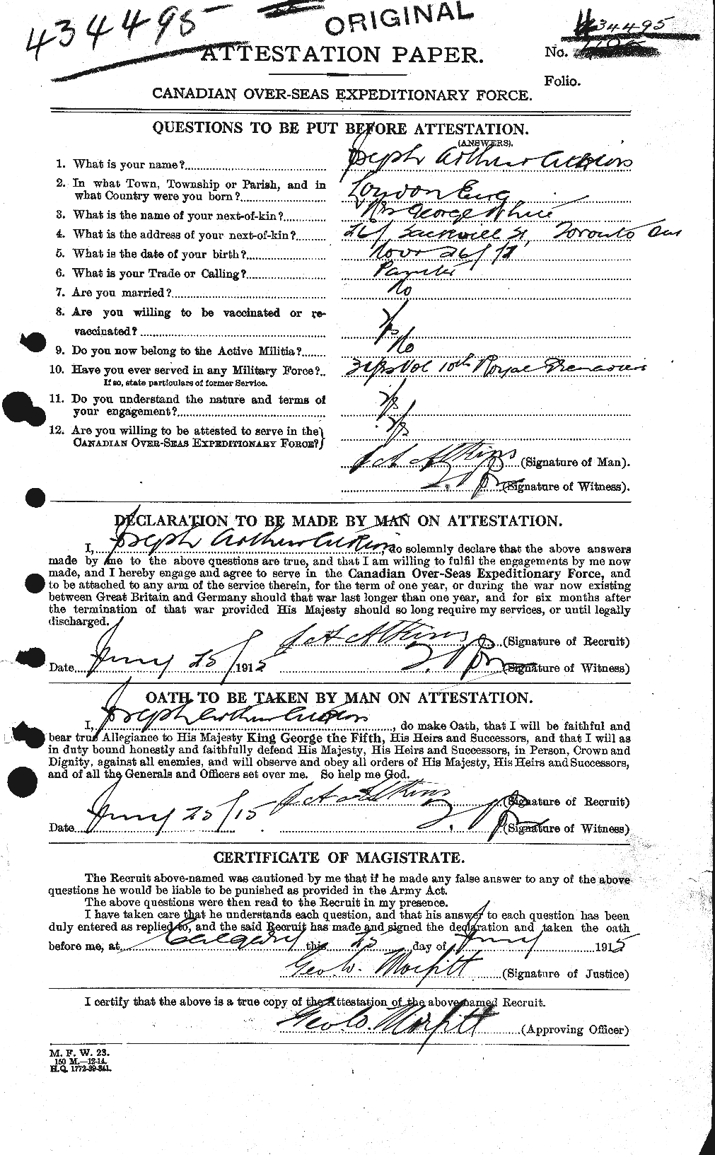 Personnel Records of the First World War - CEF 216810a