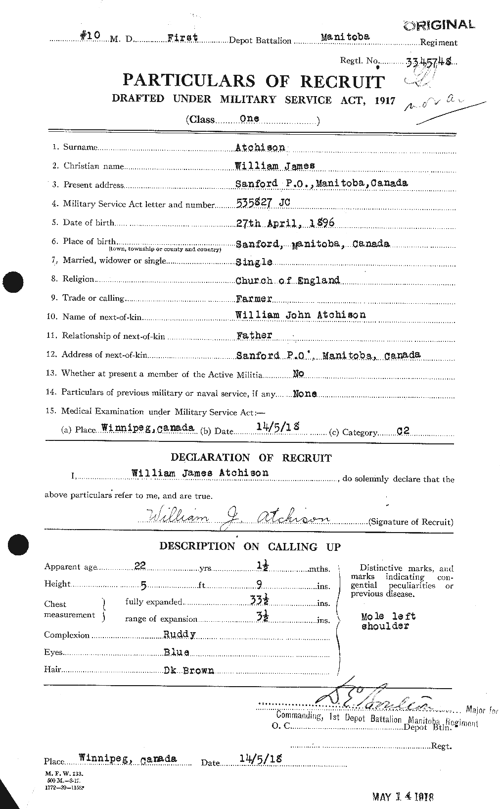 Personnel Records of the First World War - CEF 217009a