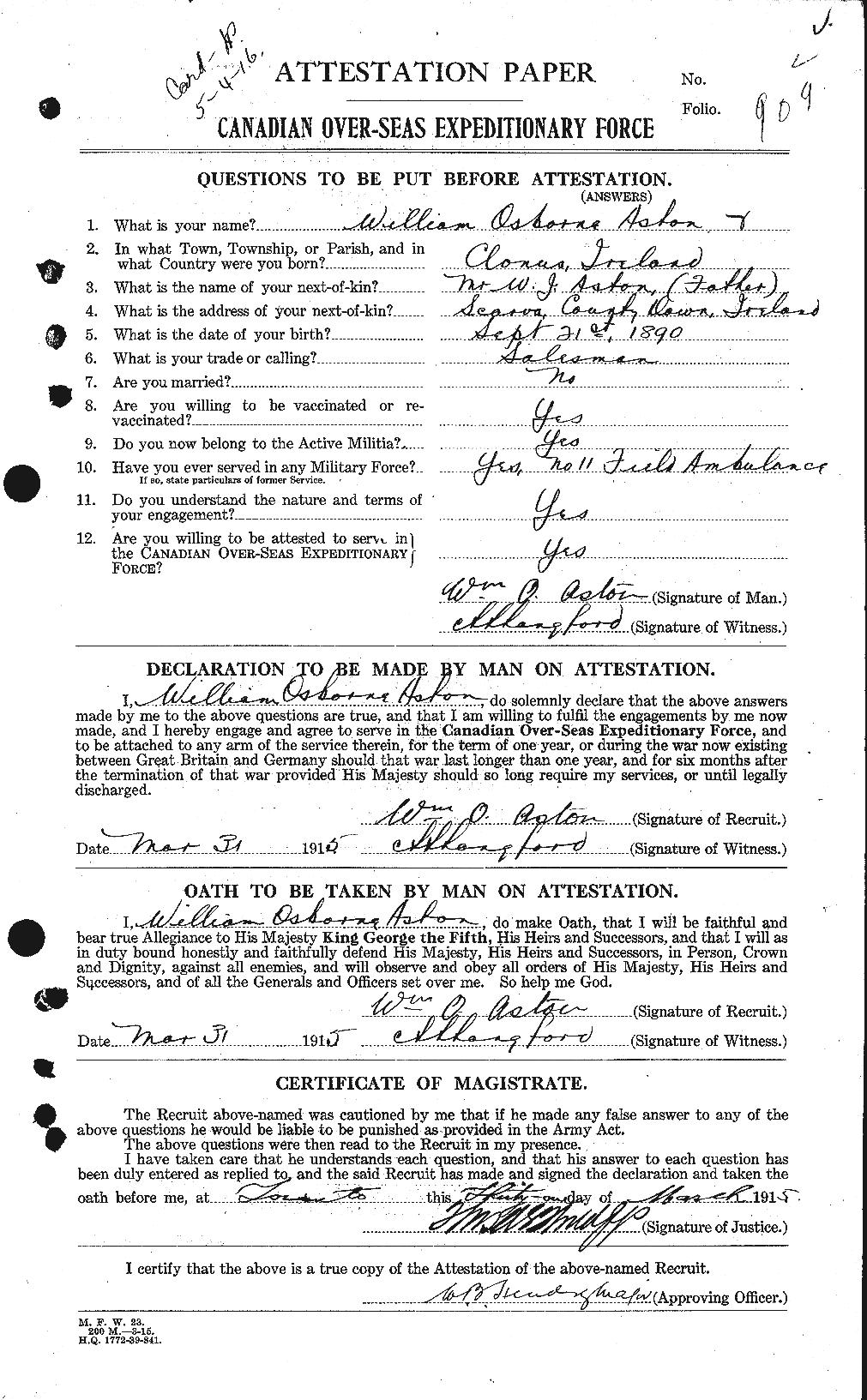 Personnel Records of the First World War - CEF 217083a