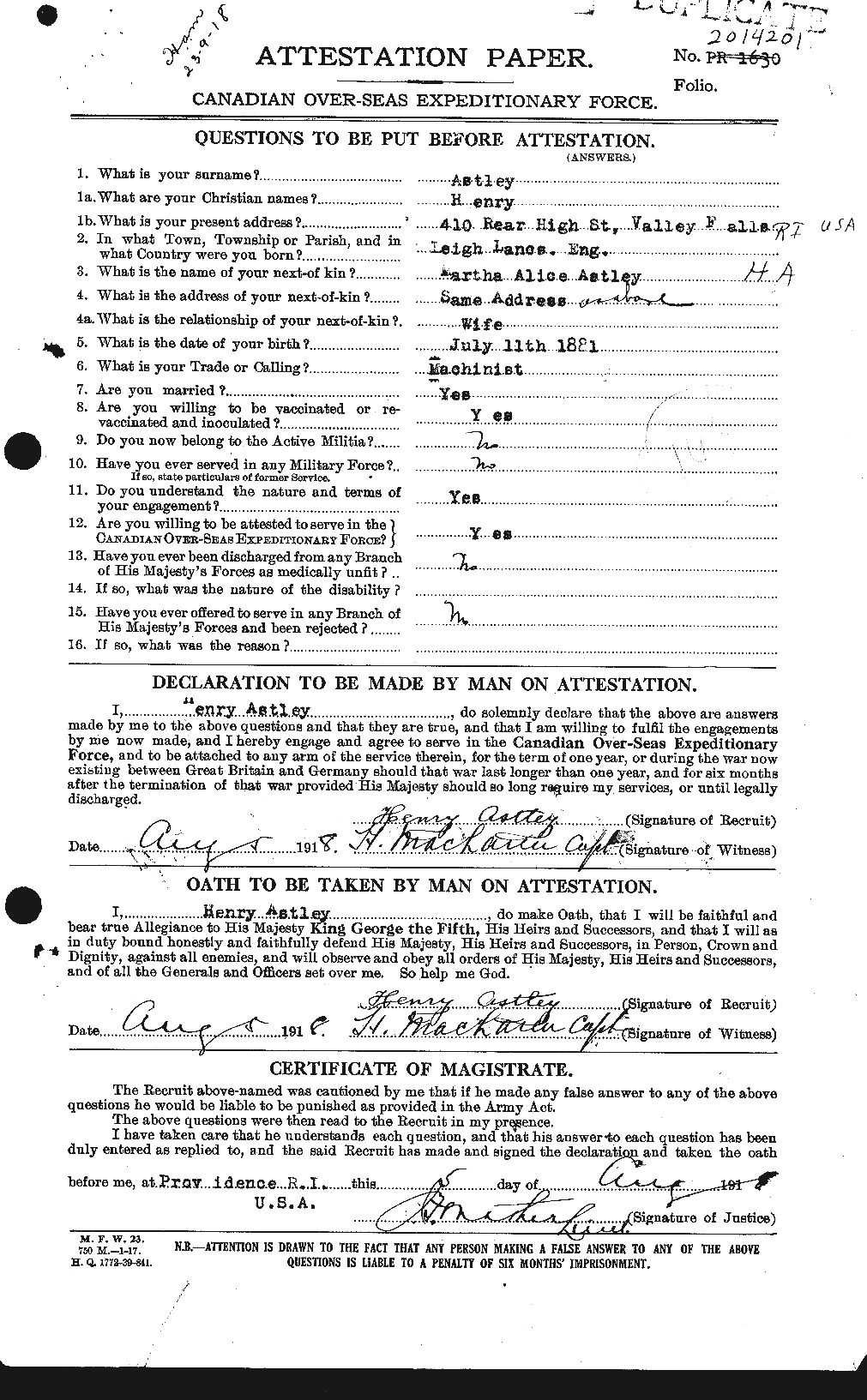 Personnel Records of the First World War - CEF 217118a