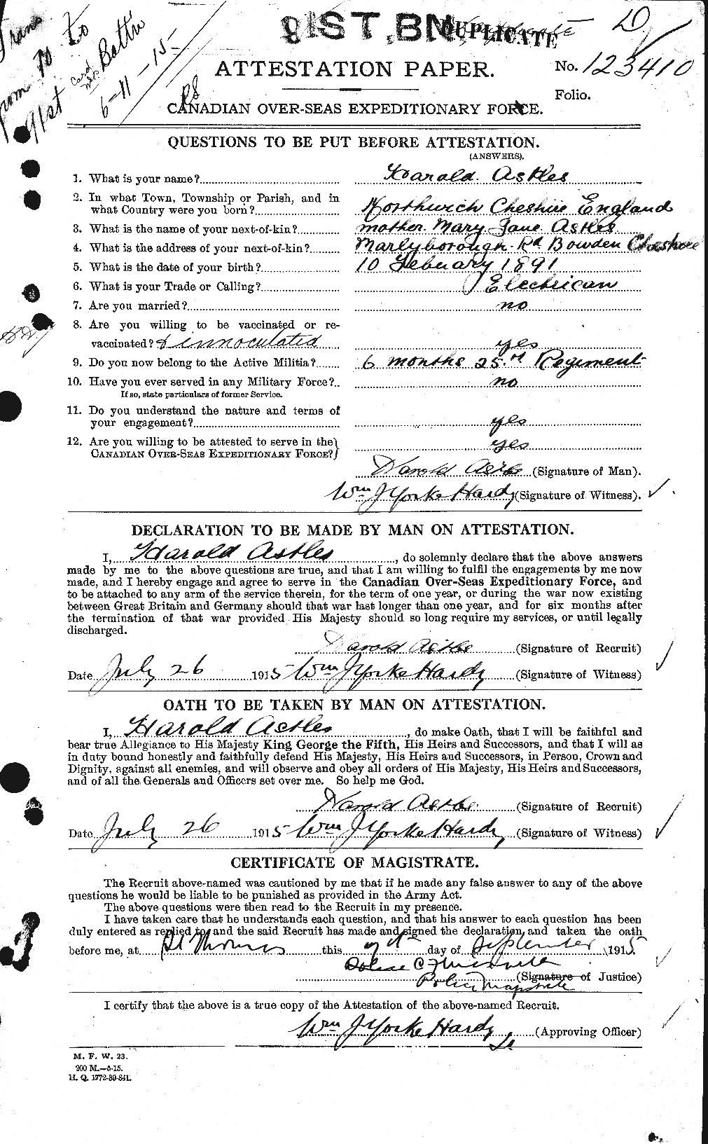 Personnel Records of the First World War - CEF 217131a