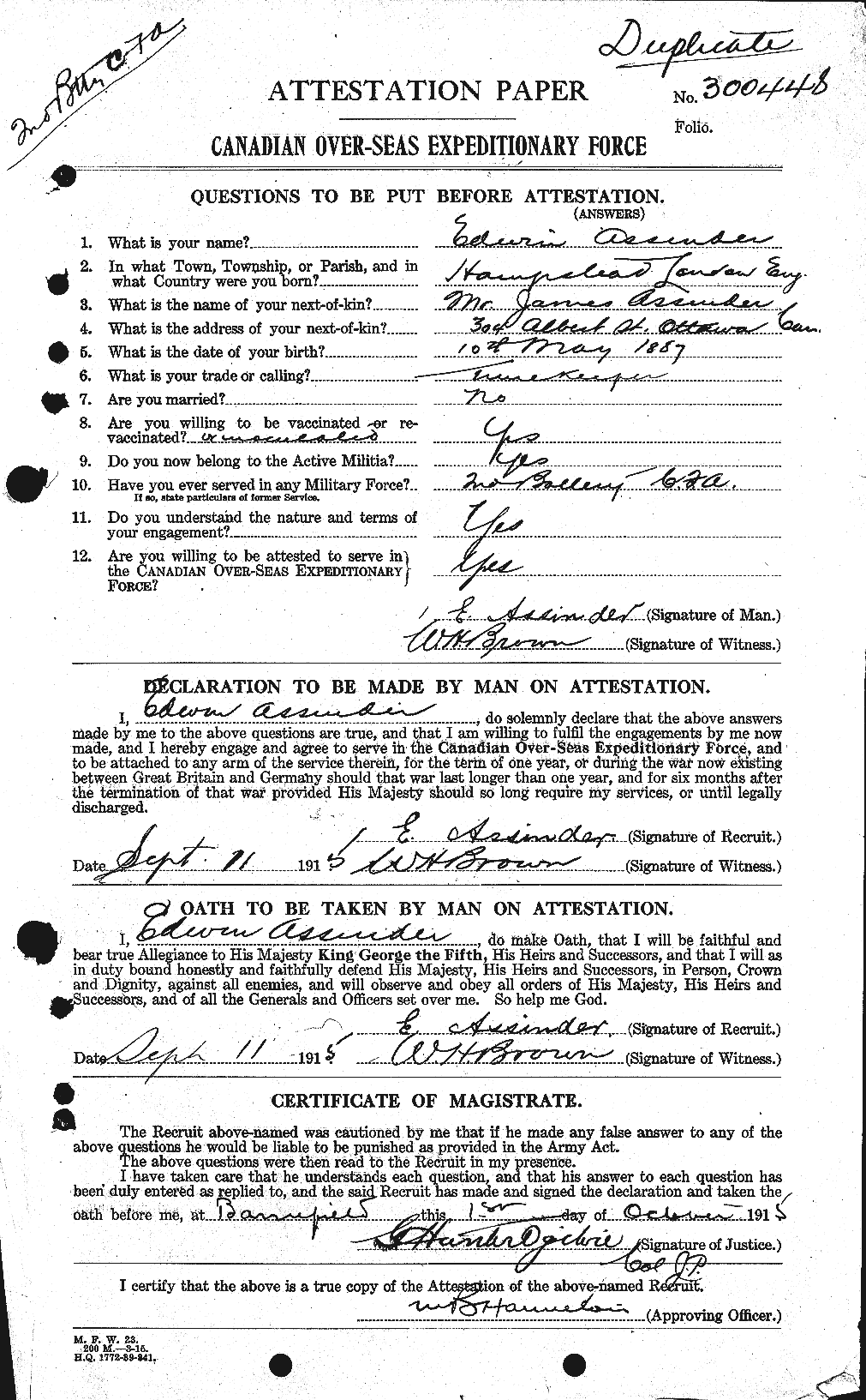 Personnel Records of the First World War - CEF 217175a