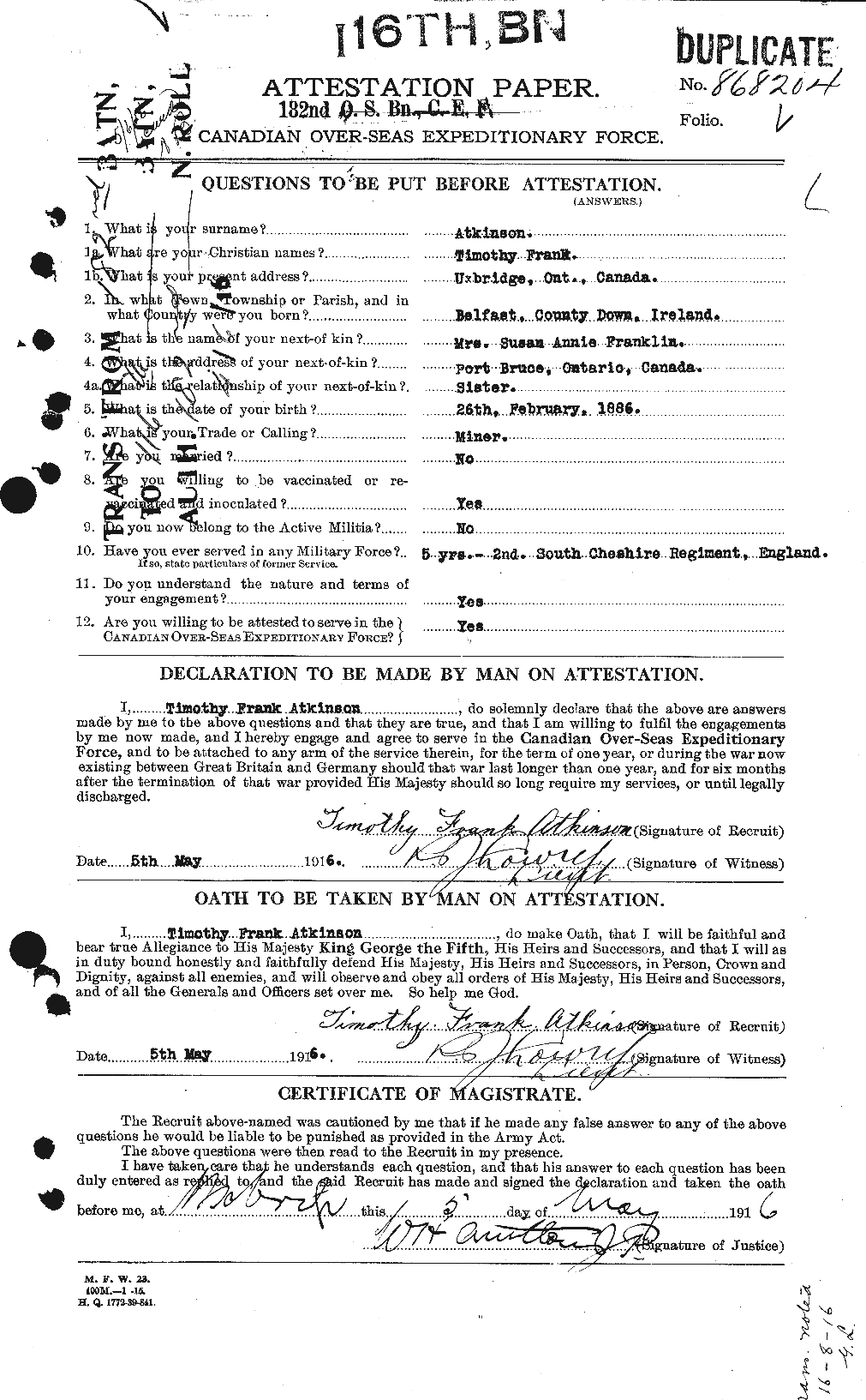 Personnel Records of the First World War - CEF 217204a