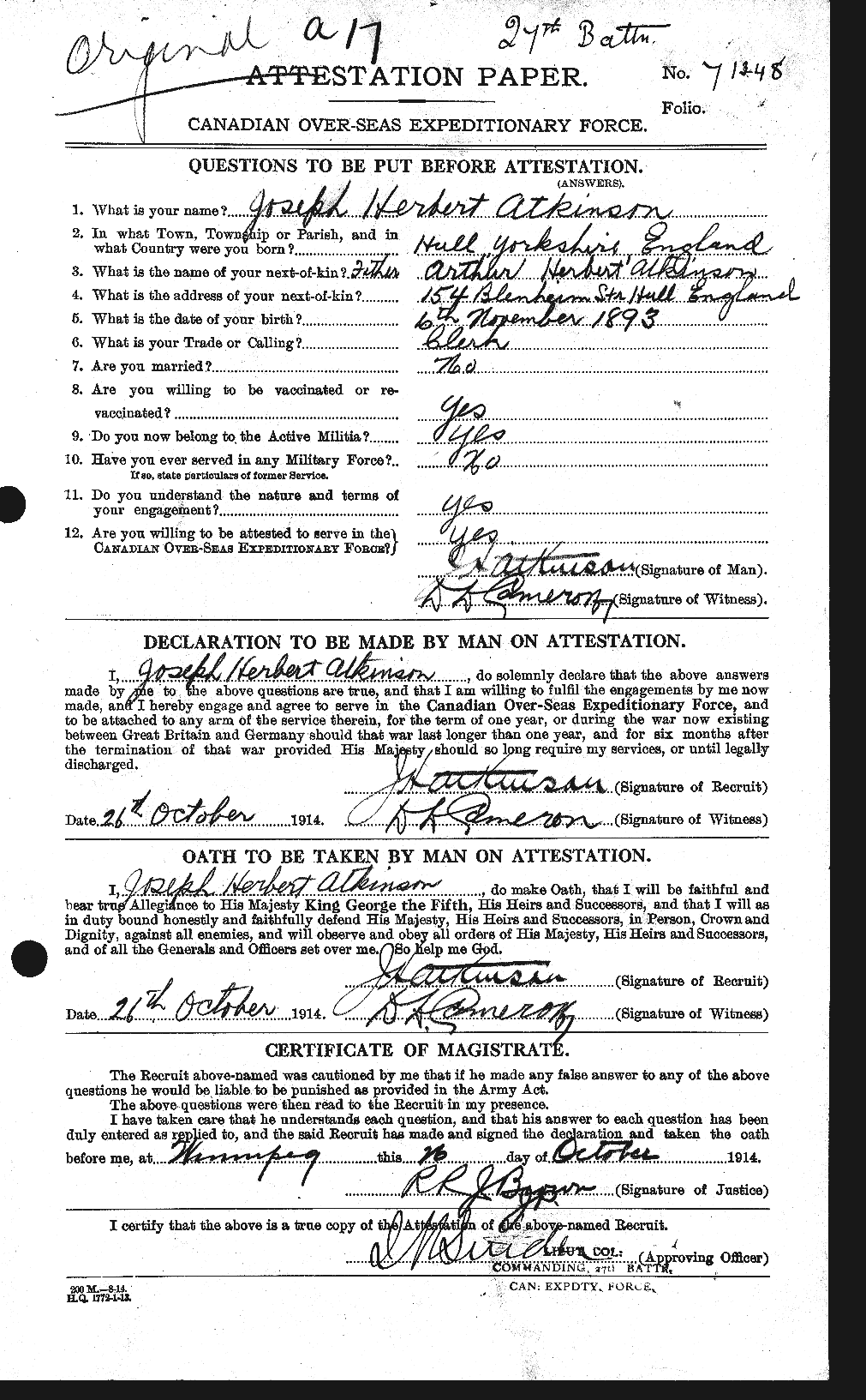 Personnel Records of the First World War - CEF 217286a