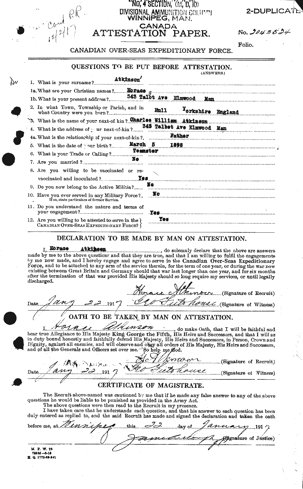Personnel Records of the First World War - CEF 217363a