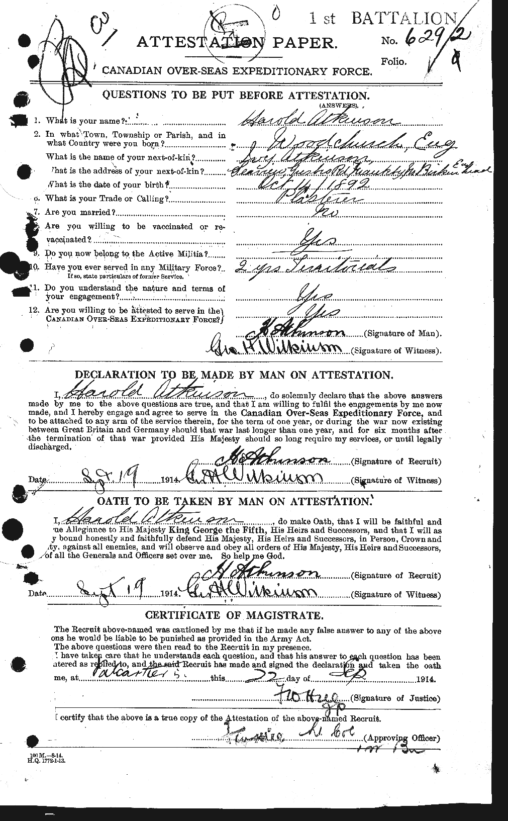 Personnel Records of the First World War - CEF 217390a