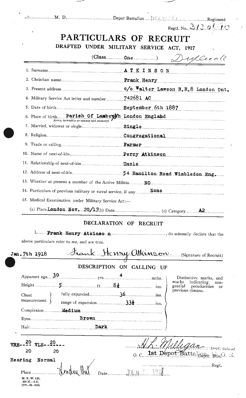 Personnel Records of the First World War - CEF 217470a