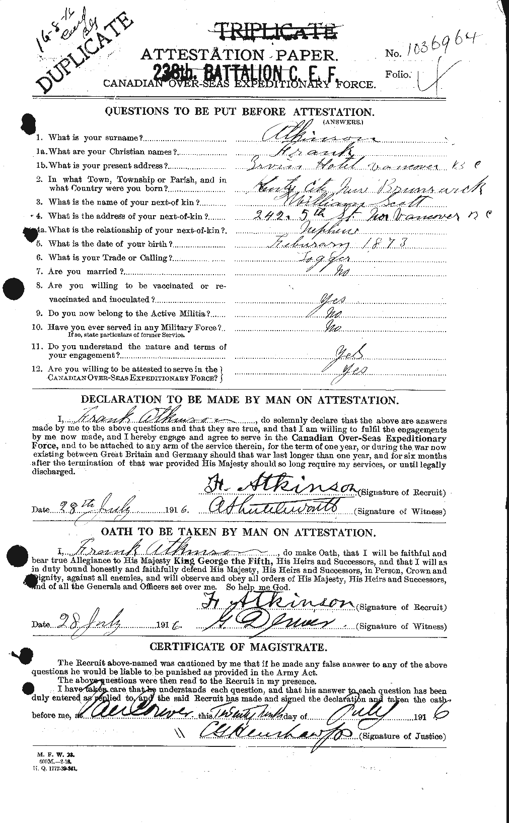Personnel Records of the First World War - CEF 217478a