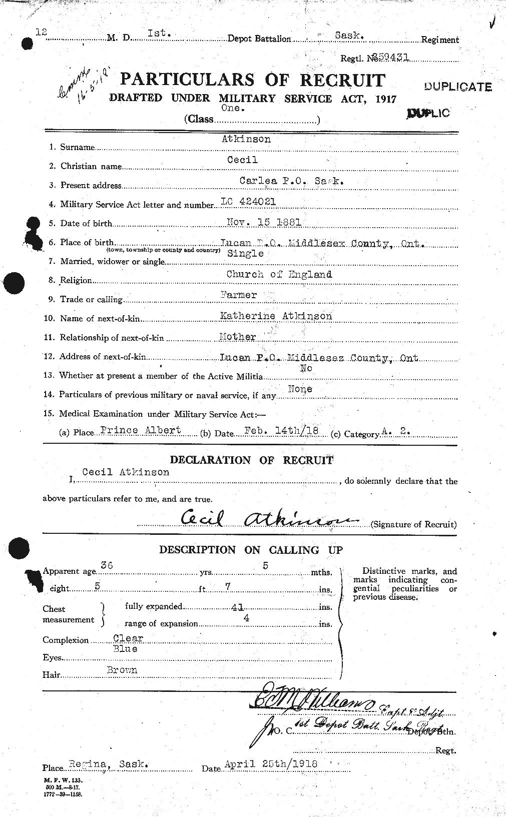 Personnel Records of the First World War - CEF 217545a