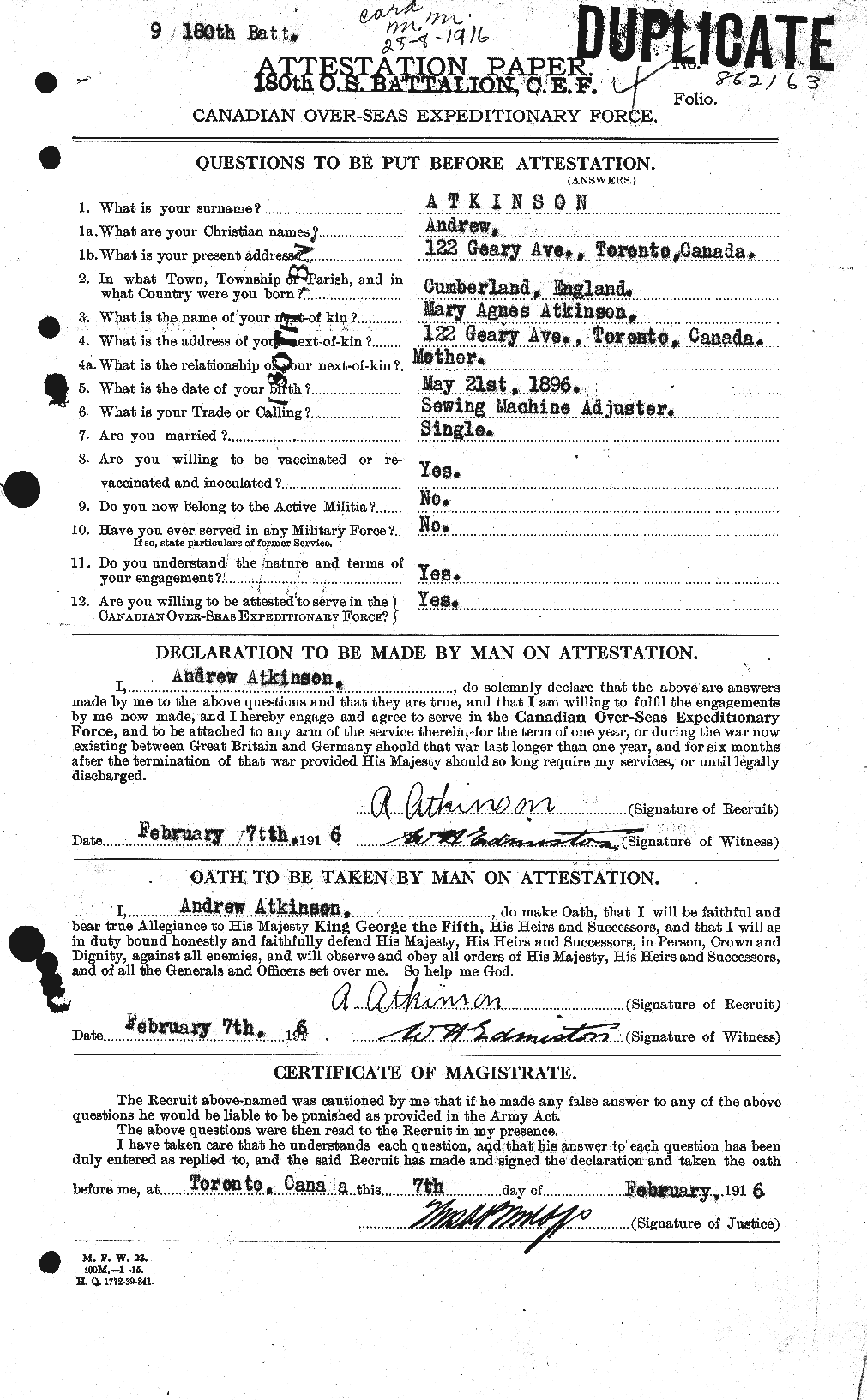 Personnel Records of the First World War - CEF 217575a