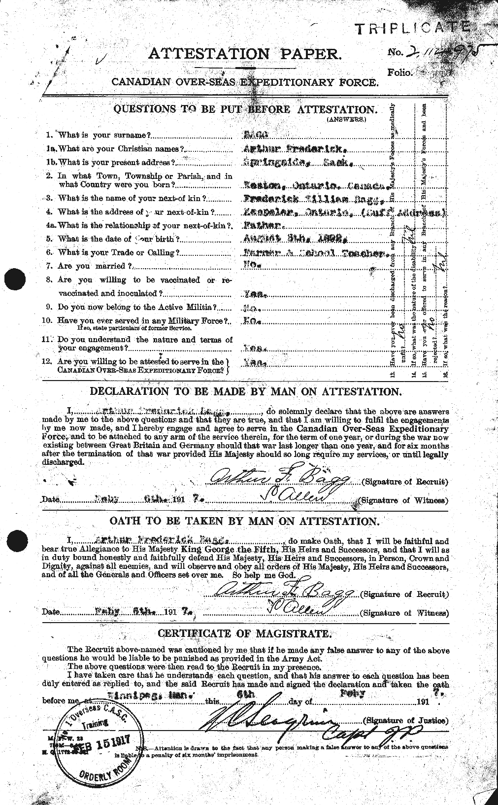 Personnel Records of the First World War - CEF 217641a
