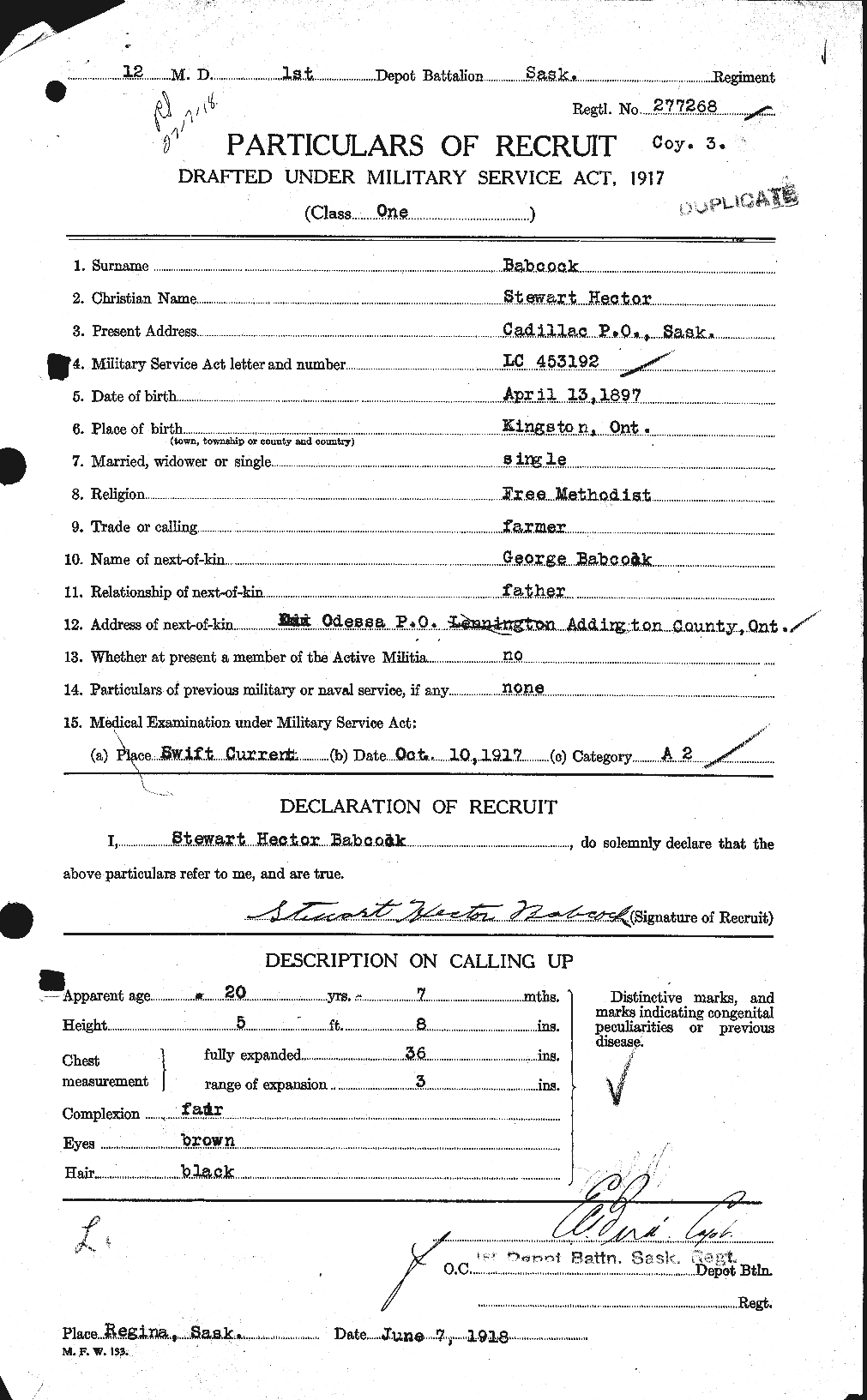 Personnel Records of the First World War - CEF 218203a