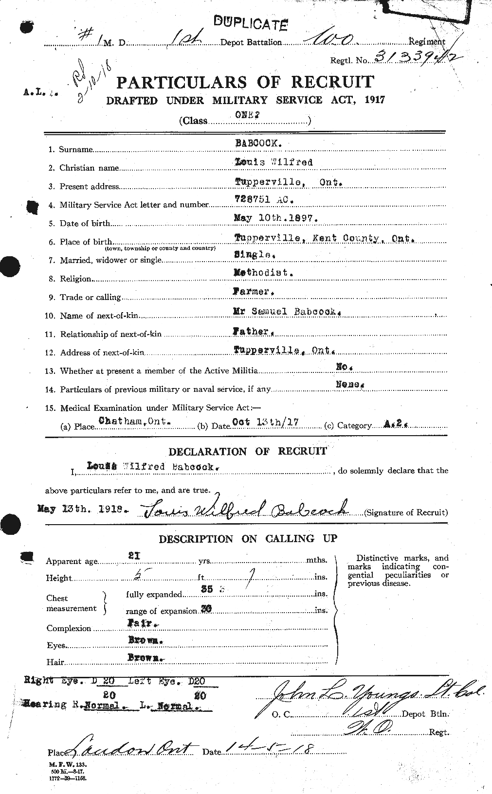 Personnel Records of the First World War - CEF 218220a